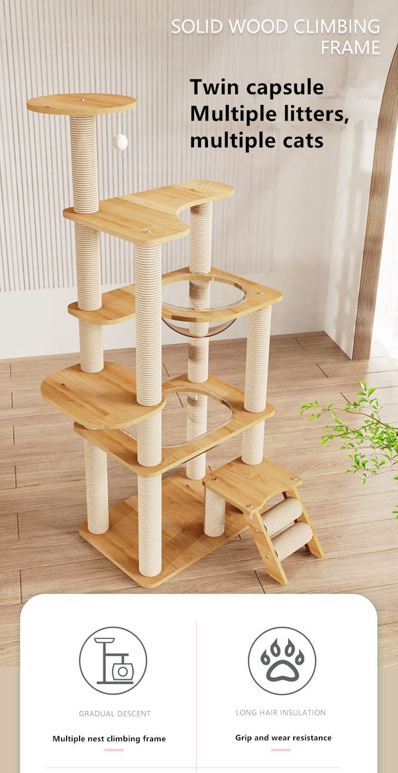 Multi Level Wood Activity Cat Climbing Frame 4 Cat Climbing Frame Caso Machinery 4 790x1532