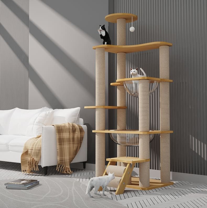 Multi Level Wood Activity Cat Climbing Frame 6 Cat Climbing Frame Caso Machinery 5 790x792