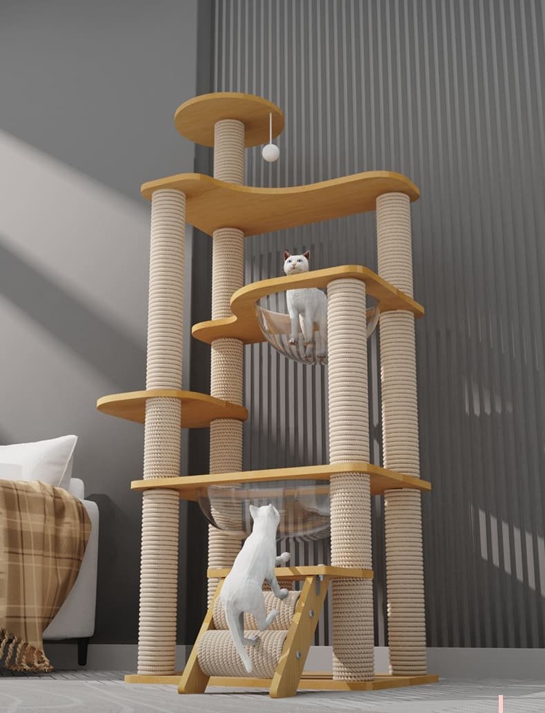 Multi Level Wood Activity Cat Climbing Frame 7 Cat Climbing Frame Caso Machinery 6 790x1033