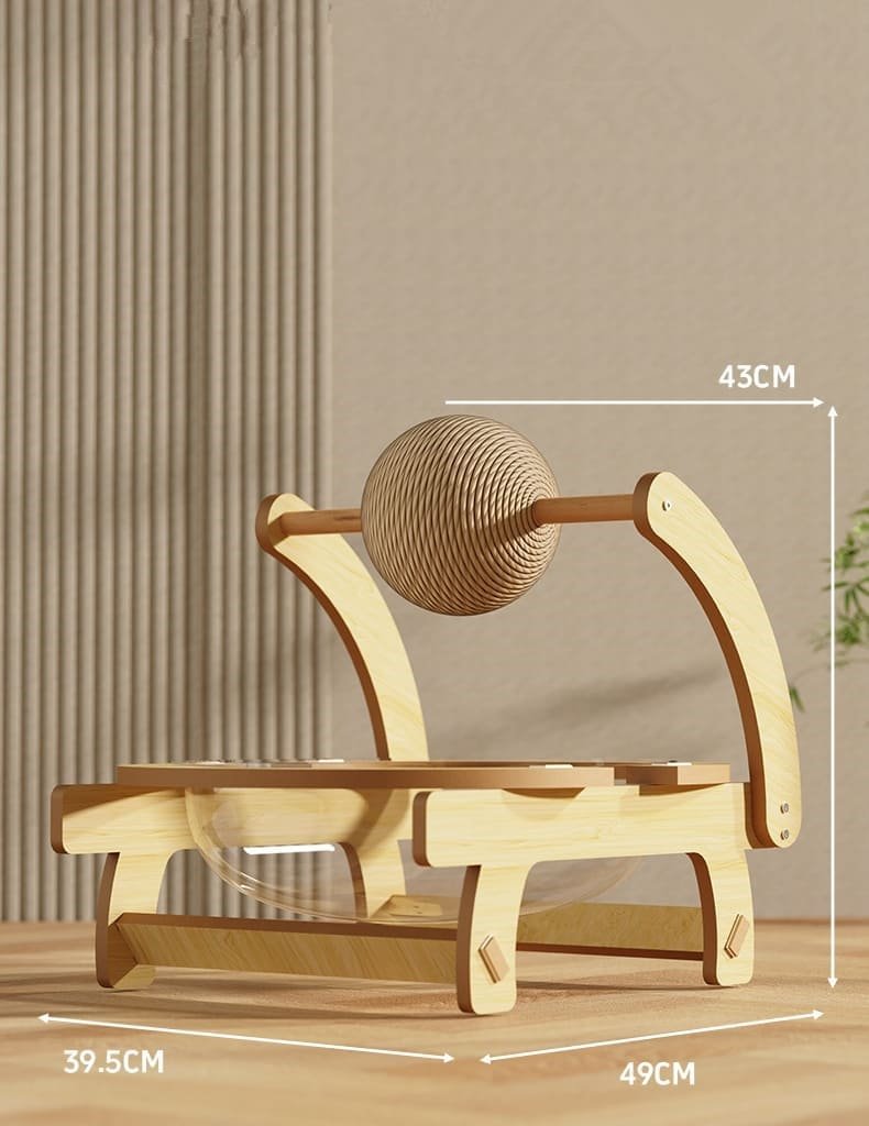 Multifunctional Wooden Cat Scratching Post Bed with Ball 7 Cat Scratching Post Bed Caso Machinery 31 790x1024