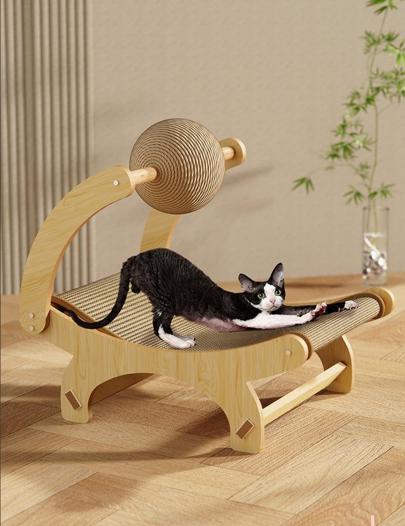 Multifunctional Wooden Cat Scratching Post Bed with Ball 9 Cat Scratching Post Bed Caso Machinery 6 790x1025